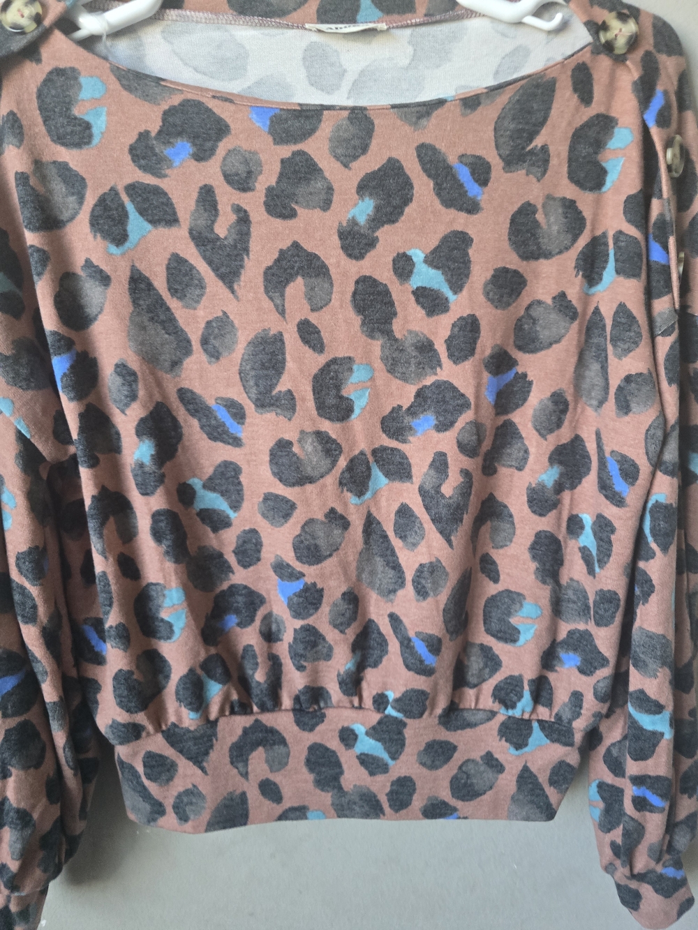 ADORA Floral Print Top in Teal, Black & Brown